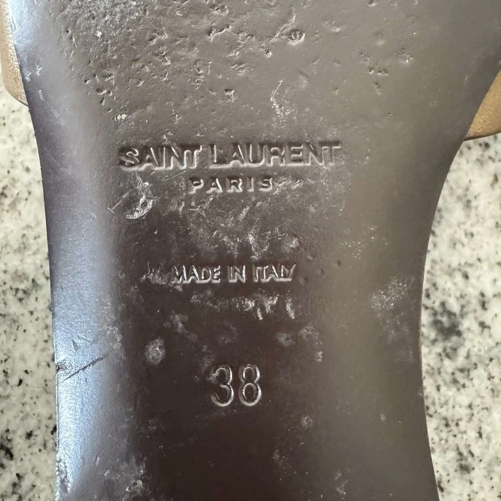 Saint Laurent “Tribute” leather olive green sandals 38 - Picture 4 of 7